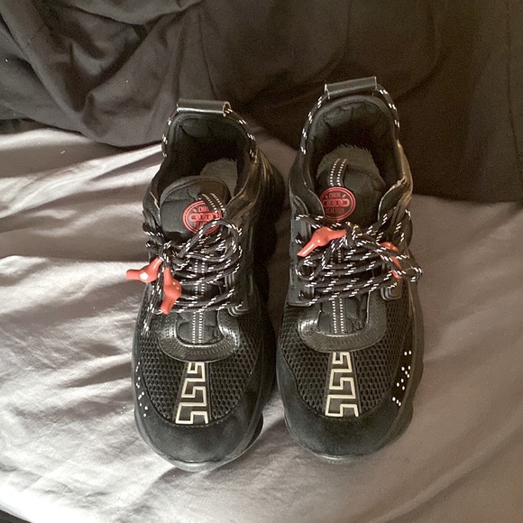 VERSACEBlack Chain Reaction Sneakers